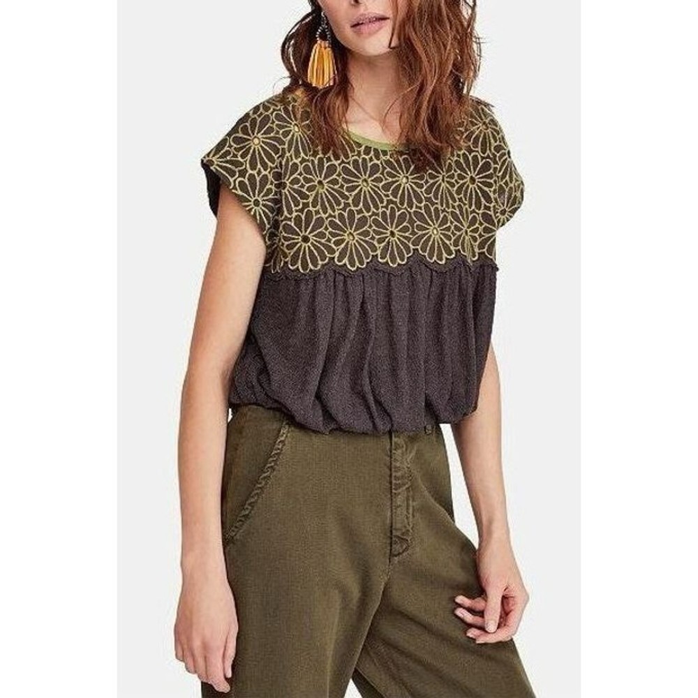 Free People Georgia Bubble Hem Top size XS